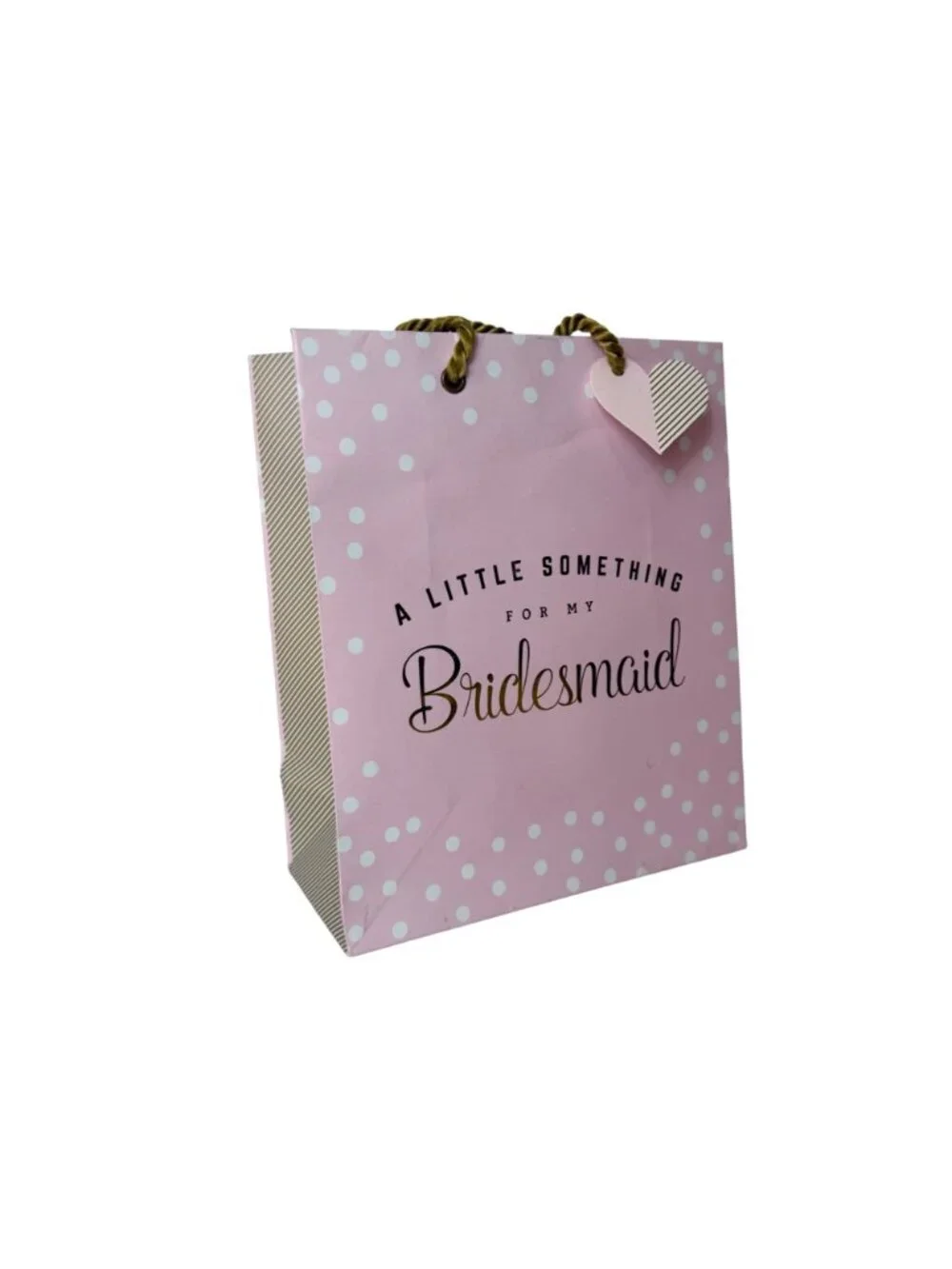 Bridesmaid Gift Bags Set of 6 Pink Polka Dot Bridal Shower Wedding Favor